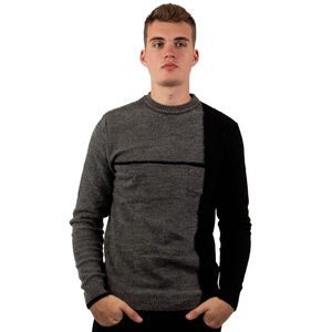 NETWORK BLACK, SILVER SWEATER | MENS SIZE L